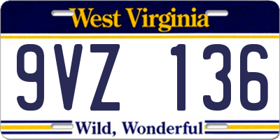 WV license plate 9VZ136