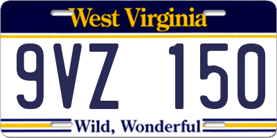 WV license plate 9VZ150