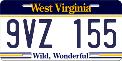 WV license plate 9VZ155