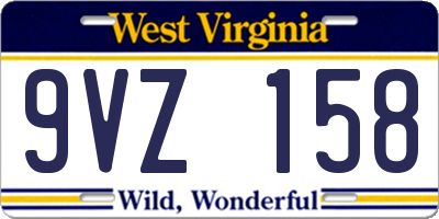WV license plate 9VZ158