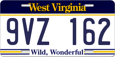 WV license plate 9VZ162