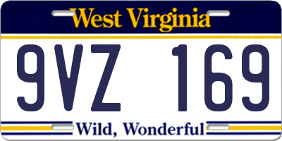 WV license plate 9VZ169