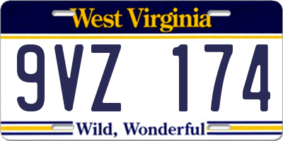 WV license plate 9VZ174