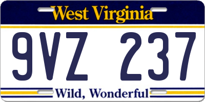WV license plate 9VZ237