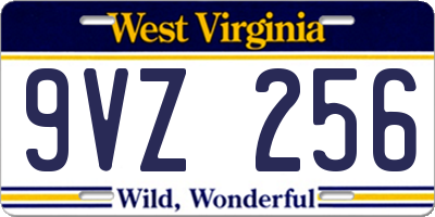 WV license plate 9VZ256