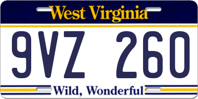 WV license plate 9VZ260