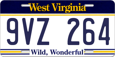 WV license plate 9VZ264