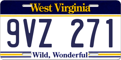 WV license plate 9VZ271