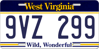 WV license plate 9VZ299