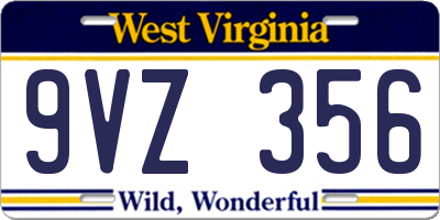 WV license plate 9VZ356
