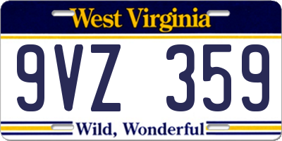 WV license plate 9VZ359