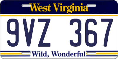WV license plate 9VZ367