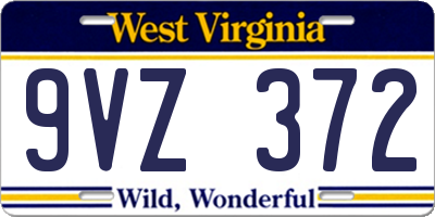 WV license plate 9VZ372
