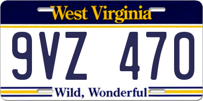WV license plate 9VZ470