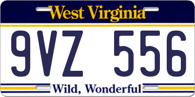 WV license plate 9VZ556
