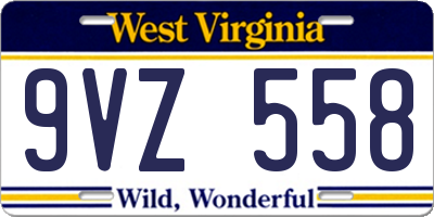WV license plate 9VZ558