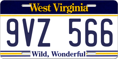 WV license plate 9VZ566