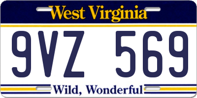 WV license plate 9VZ569