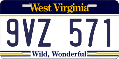 WV license plate 9VZ571