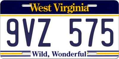WV license plate 9VZ575