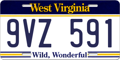 WV license plate 9VZ591