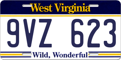 WV license plate 9VZ623