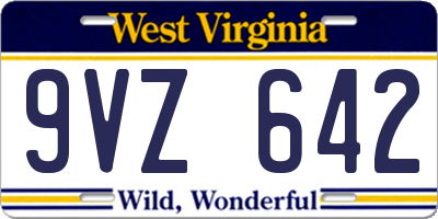 WV license plate 9VZ642