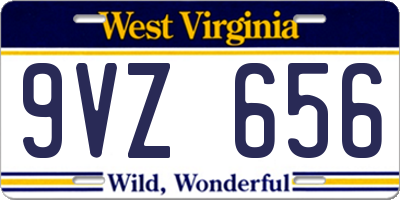 WV license plate 9VZ656