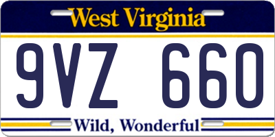 WV license plate 9VZ660