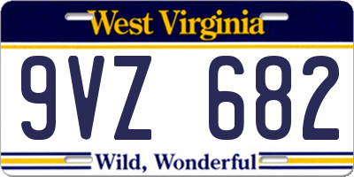 WV license plate 9VZ682