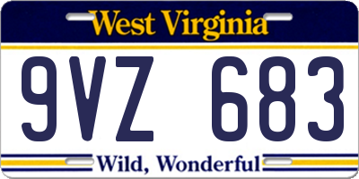 WV license plate 9VZ683