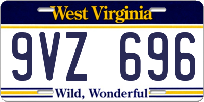 WV license plate 9VZ696