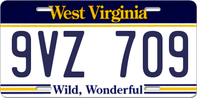 WV license plate 9VZ709