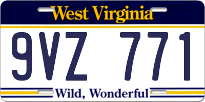 WV license plate 9VZ771