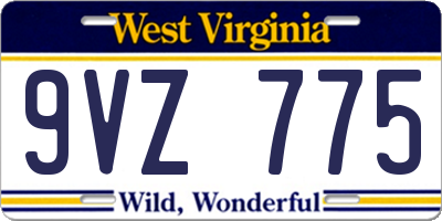 WV license plate 9VZ775