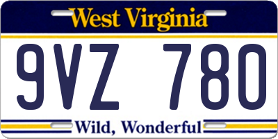 WV license plate 9VZ780