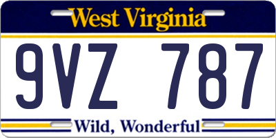 WV license plate 9VZ787