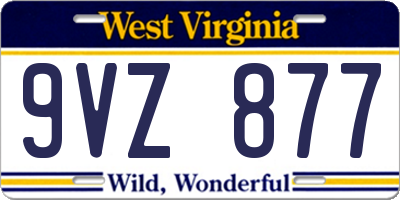 WV license plate 9VZ877