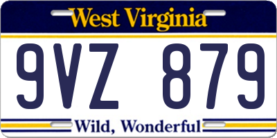 WV license plate 9VZ879
