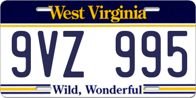 WV license plate 9VZ995