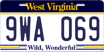 WV license plate 9WA069