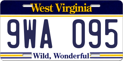 WV license plate 9WA095