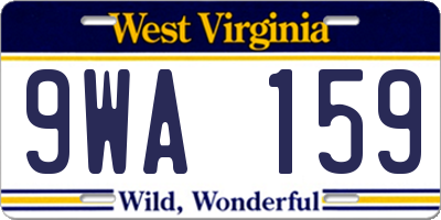 WV license plate 9WA159