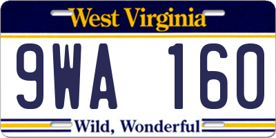 WV license plate 9WA160