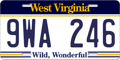 WV license plate 9WA246