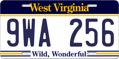 WV license plate 9WA256
