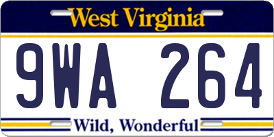 WV license plate 9WA264
