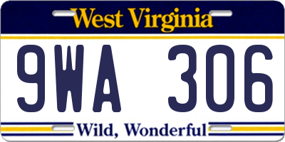 WV license plate 9WA306