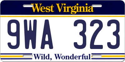 WV license plate 9WA323