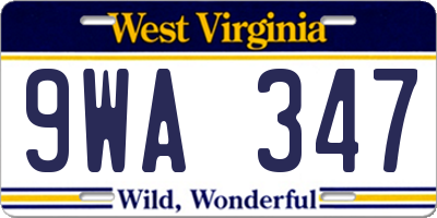 WV license plate 9WA347